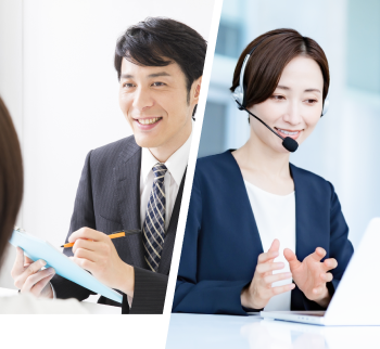 面談や電話でキャリアカウンセリングをしている様子