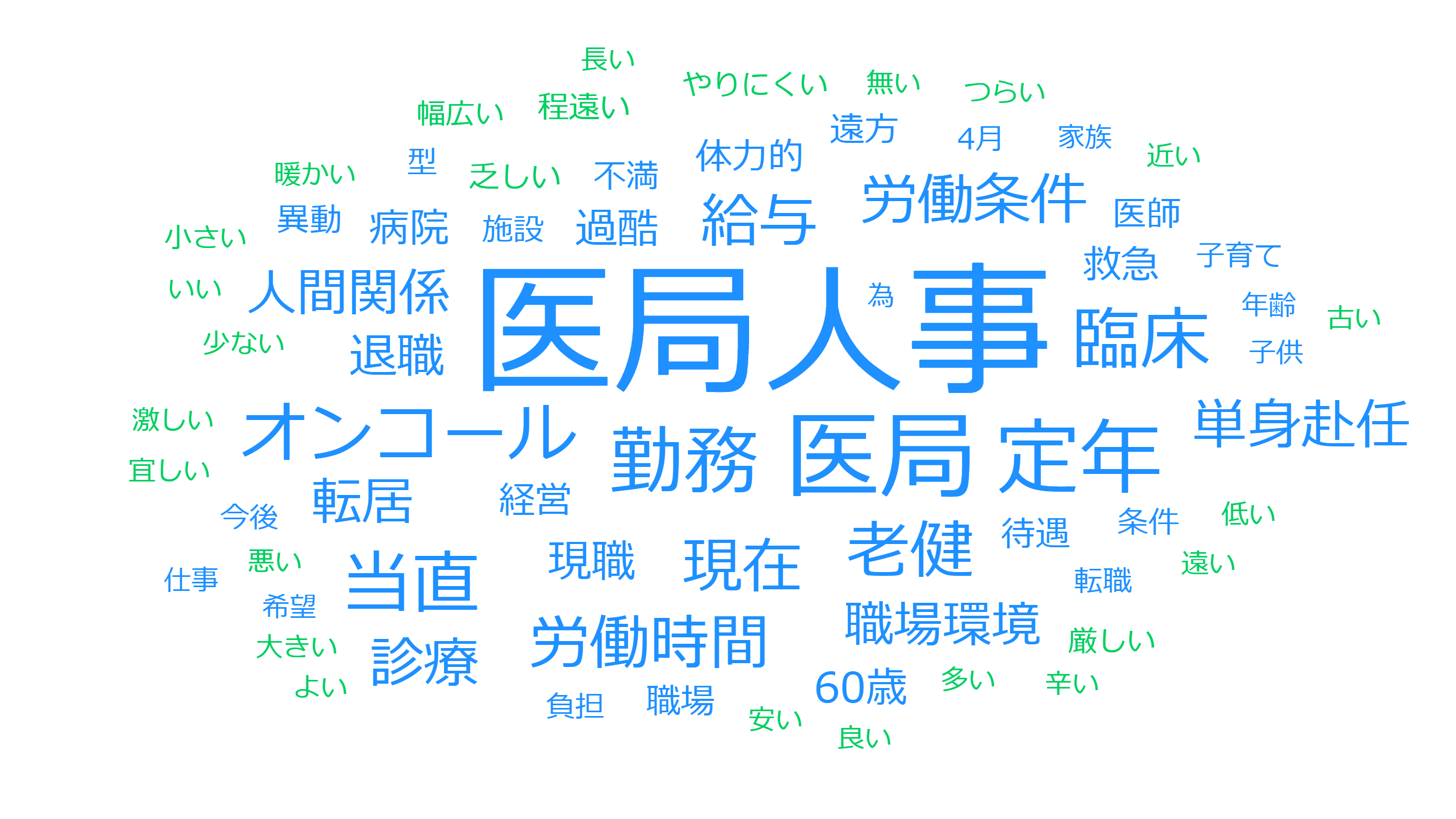 50代医師の転職理由のワードクラウド
